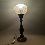 Portuguese tall wooden table lamp