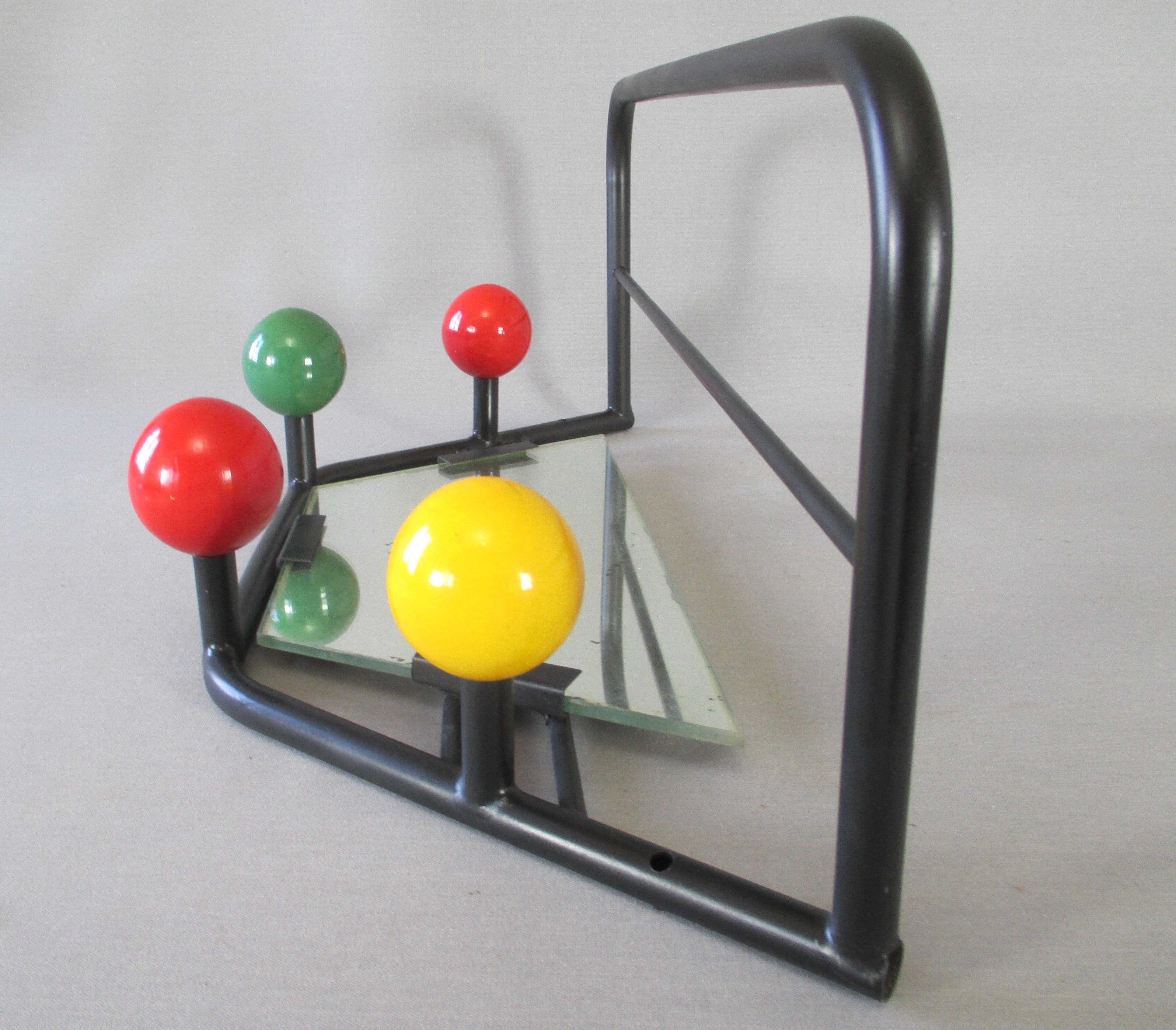 Wall coat rack with vintage balls