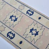 Beige And Blue Oushak Runner Rug sku 3324