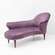 Italian Mid-Century Style Dormeuse in Mauve Velvet with Brass Feet