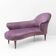 Italian Mid-Century Style Dormeuse in Mauve Velvet with Brass Feet