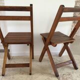 Folding chairs "by the wood fire"