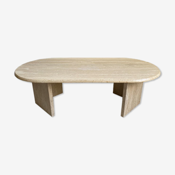 Table basse ovale en travertin