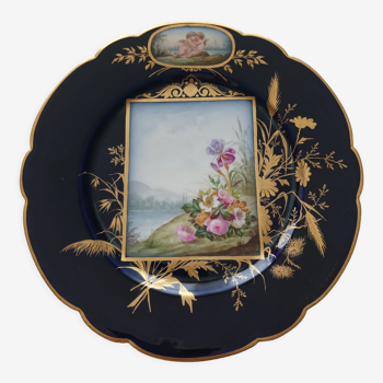 Fine porcelain plate G Buisson Lyon
