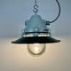 Aluminium and enameled bomb proof pendant lamp 70s