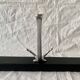 Vintage wall coat rack in wood and black Skai - 6 coat hooks