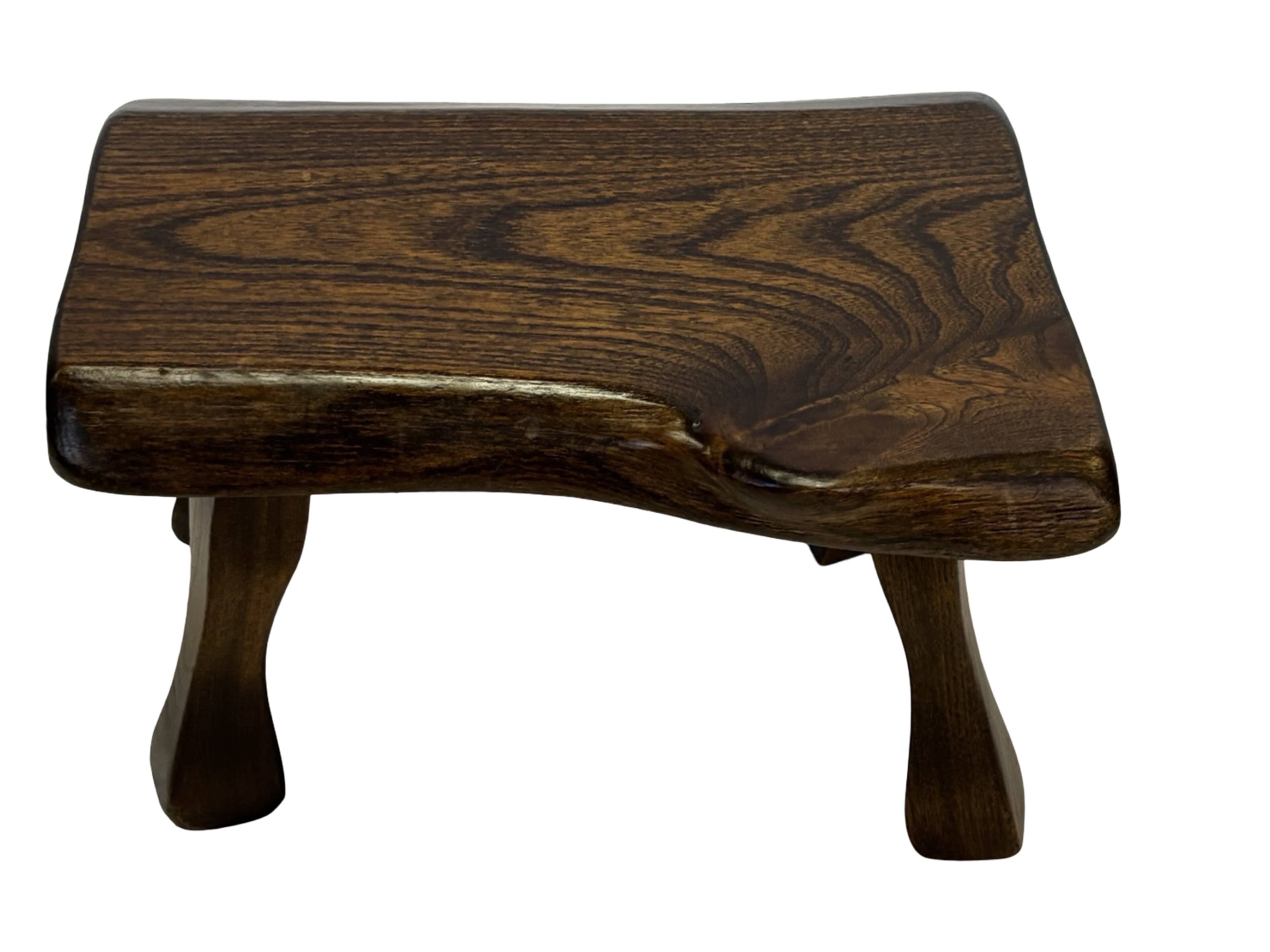 Mid-Century Organic Wooden Side Tables, circa 1960's wabi sabi brutalist