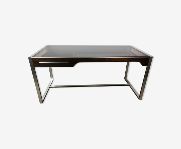 Bureau en métal et palissandre par Claude Gaillard pour Ligne Roset 70'S