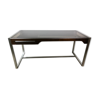 Metal and rosewood desk by Claude Gaillard for Ligne Roset 70'S