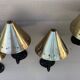 Set of 4 vintage 1960 metal and brass wall lights.