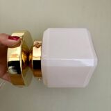 Vintage square globe wall light in white opaline