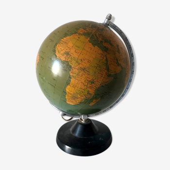 Globe terrestre verre Räth ex RDA vintage de 1964