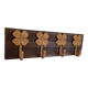 Vintage-style wall coat rack – 4 golden cast iron hooks – 40 cm