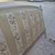 Louis XVI style bed richly decorated in patinated wood.