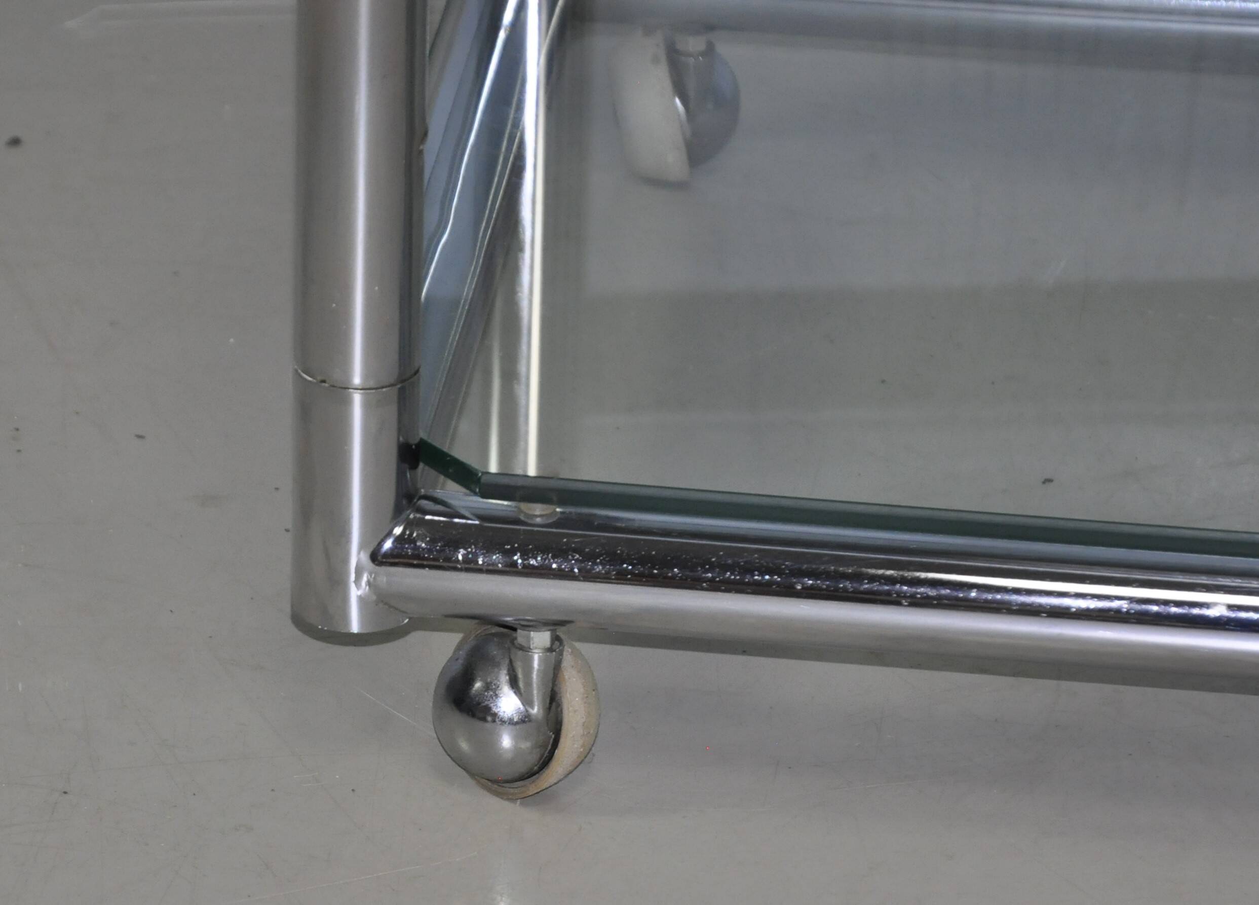 Vintage RVS serveerwagen