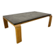 Brutalist coffee table, chalet-style slate stone