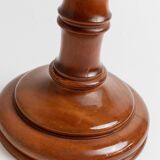 XXL vintage solid wood flower pedestal, Italian handcrafted column table, 1960s, marron finish