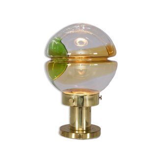 Kaiser brass lamp & amber glass
