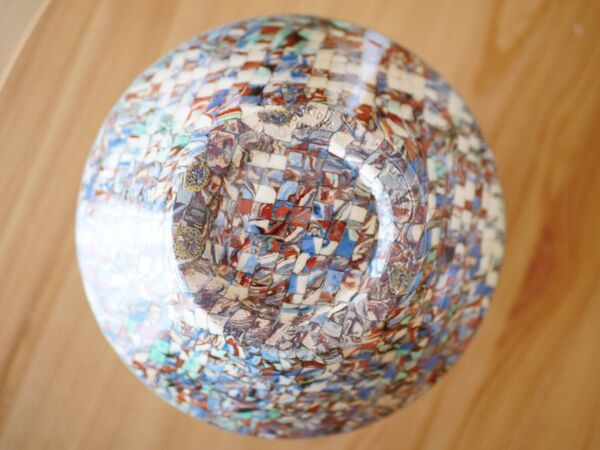 Vase Gerbino en mosaïque de terres colorées