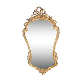 Napoleon III mirror bronze decoration of node and flowers 52 x 95 cm