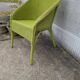 Lime green wicker armchair