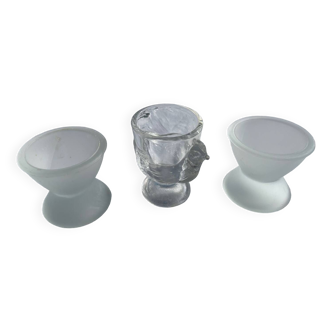 Lot de 3 cocotiers  en verre