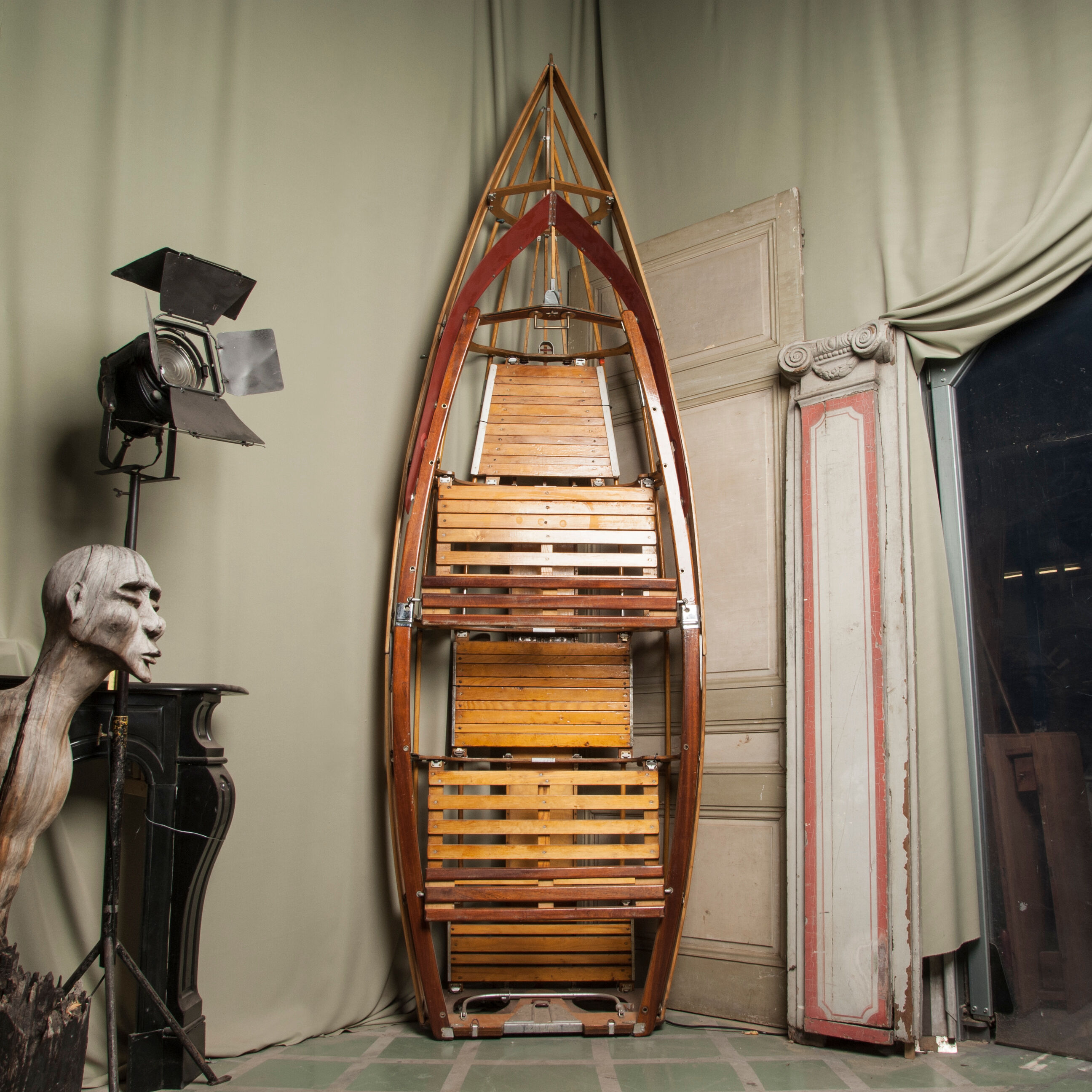 Vintage wooden boat skeleton frame