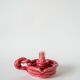 Pink braided slip candle holder, 1960