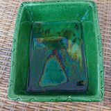 Vallauris green enamelled dish