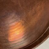 Vintage handcrafted XL round brass tray