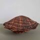 Vintage wicker shell basket, French bohemian decoration.