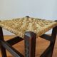 Pair of handcrafted stools from Friuli in carved wood, Italy, circa 1960.