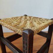 Pair of handcrafted stools from Friuli in carved wood, Italy, circa 1960.