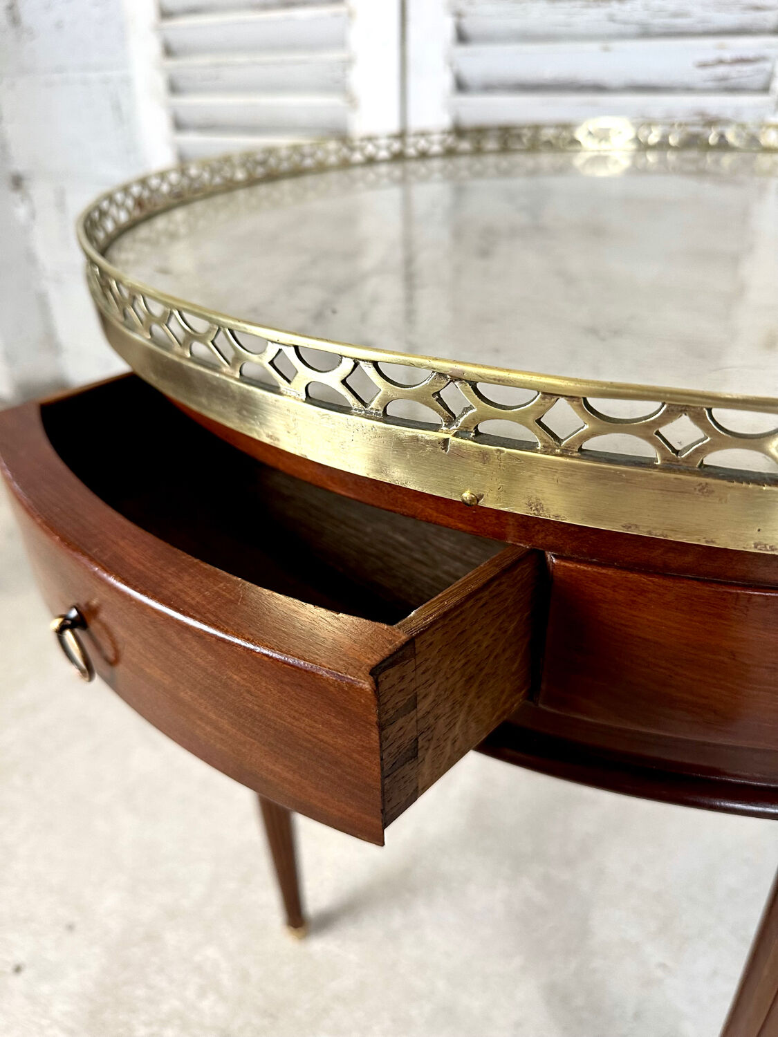 Louis XVI style mahogany hot water bottle table