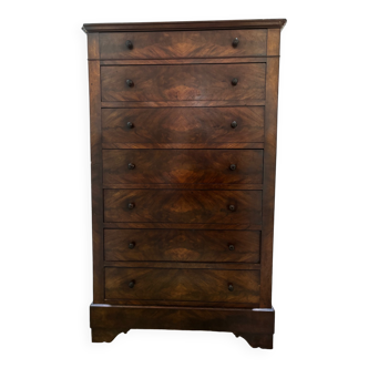 Louis Philippe style chest of drawers, walnut or acacia wood