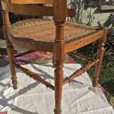 straw-style corner armchair