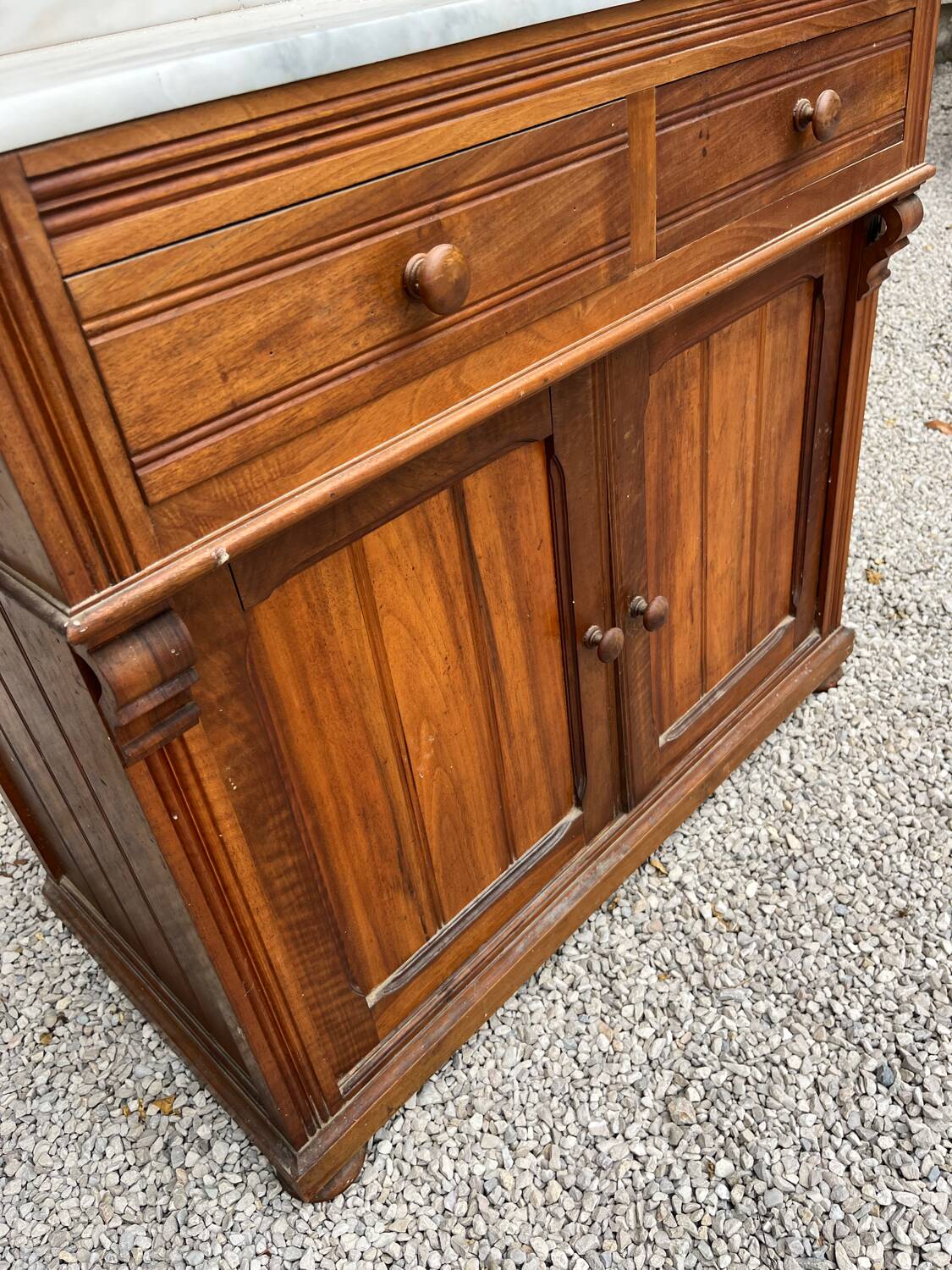 Vintage white marble bathroom cabinet 1950