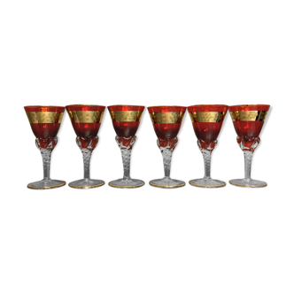 series of 6 Porto glasses in Venice crystal