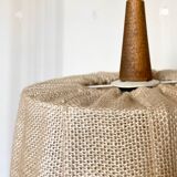 Suspension in burlap and dark wood