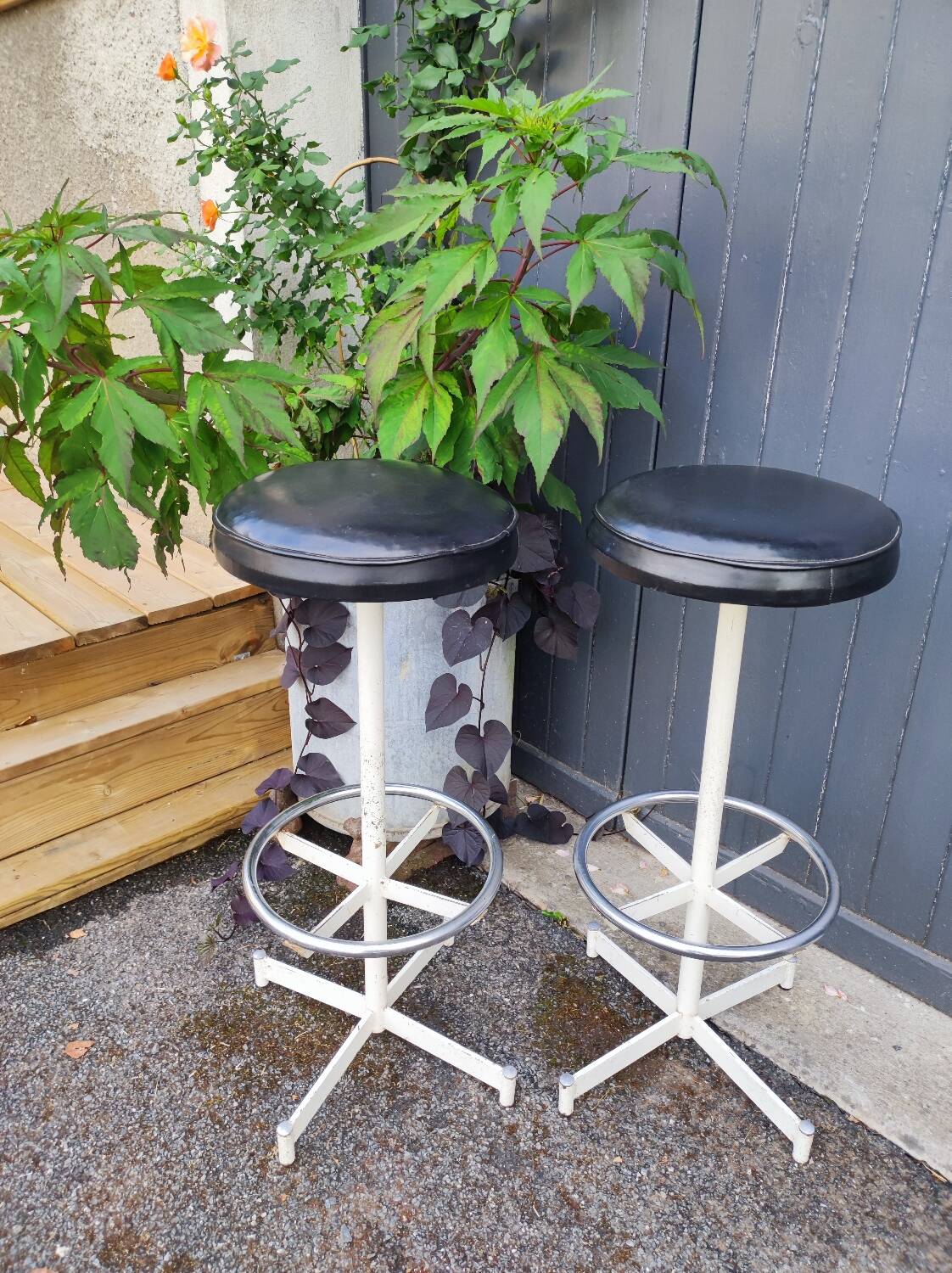 Two beautiful vintage bar stools