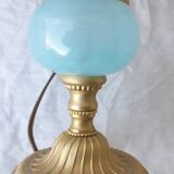 Opaline and bronze lamp