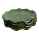 Set of 4 wavy glazed earthenware plates by Milon from Dieulefit 1970.
