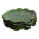 Set of 4 wavy glazed earthenware plates by Milon from Dieulefit 1970.