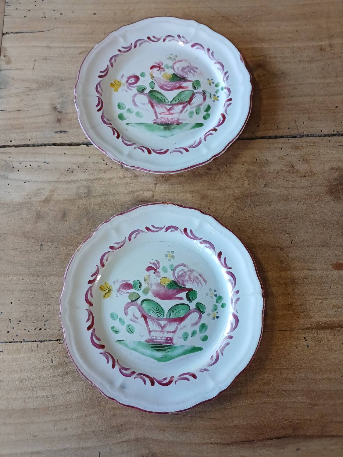 2 very old Lunéville dessert plates