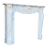 Louis XV style fireplace in Carrara marble, around 1900.
