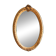 Gold oval mirror refurbished with a pediment — Louis XVI / Napoléon III style