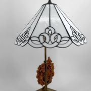 "Rose des Sables" Lamp, Bronze and Stained Glass Shade – circa 1970