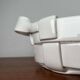 Vintage Italian woven basket in white ceramic