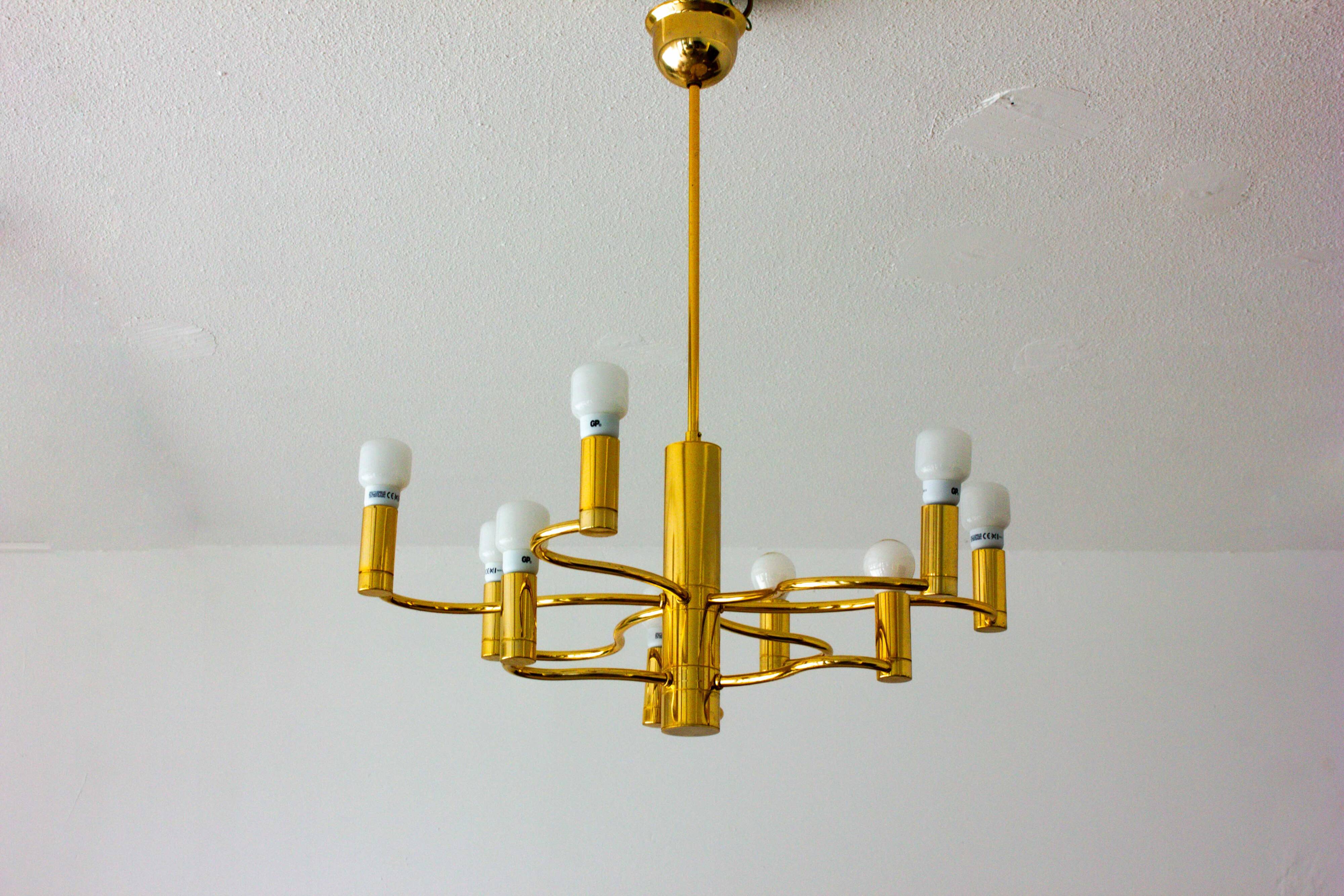 Vintage brass regency chandelier