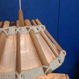 Suspension en bois et tissu, années 60